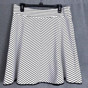 Pixley Skater Skirt Size XL Black White Stripe Swing Flare Mini Stitch Fix Skirt